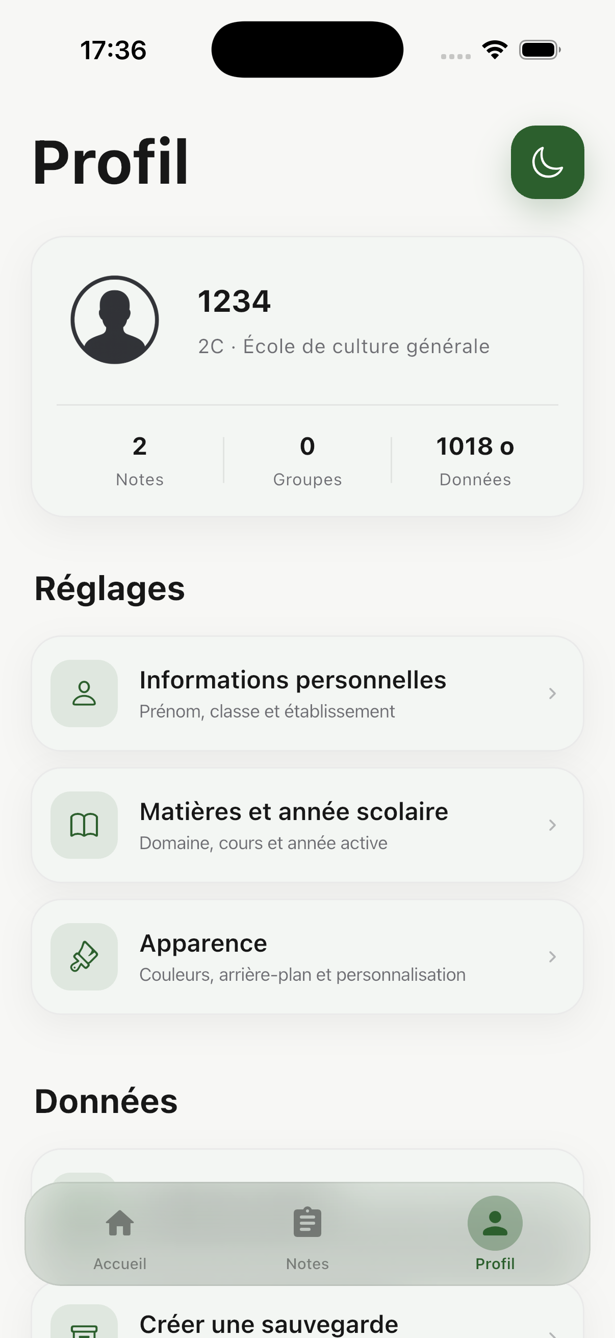 Profil de MyNotes ECG